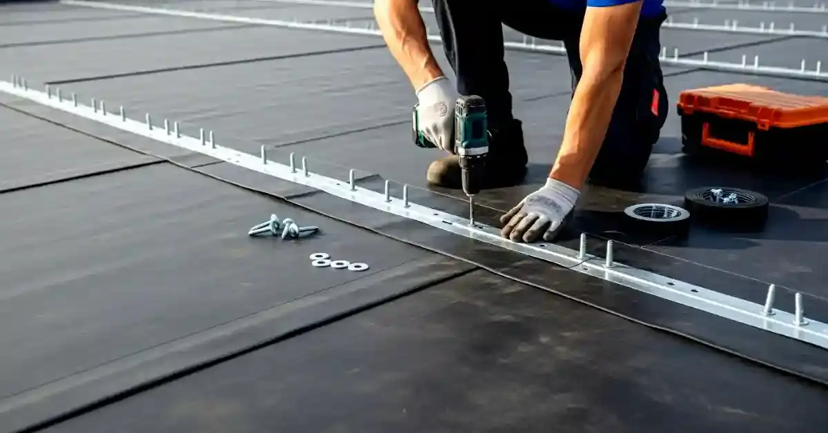 Mechanically Fixed EPDM Roofing Installation